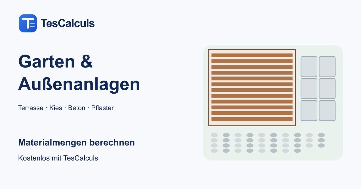 Illustration von Terrasse, Kies und Platten zur Planung von Außenanlagen