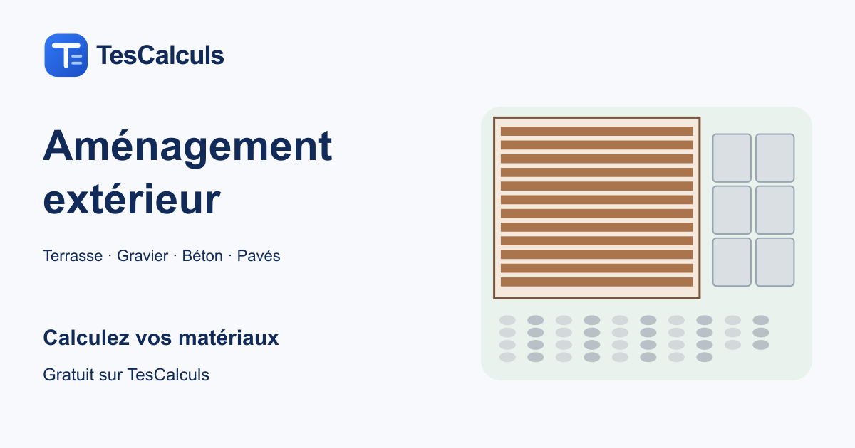 Illustration d’une terrasse, de gravier et de dalles pour préparer des travaux extérieurs